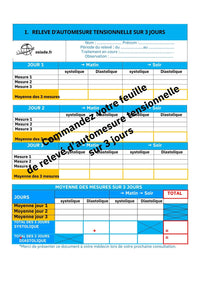 Commandez votre fiche de relevé d'automesure tensionnelle sur 3 jours chez osiade.fr