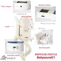 Doppler Foetal Pro Contec sonde 3 MHz avec haut parleur - prise casque I Osiade